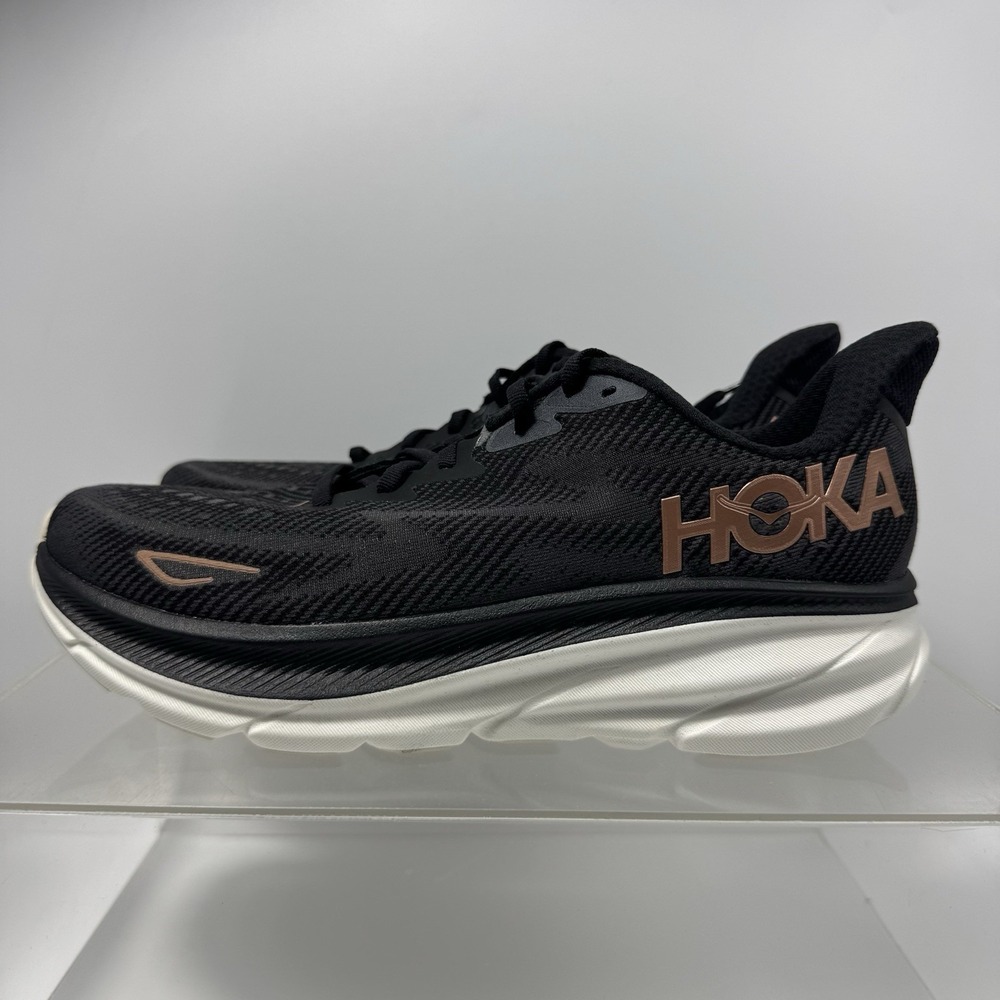 Hoka One One Clifton 9 Black 1127896 BRGL Running Shoes Women's Size 10.5 B
